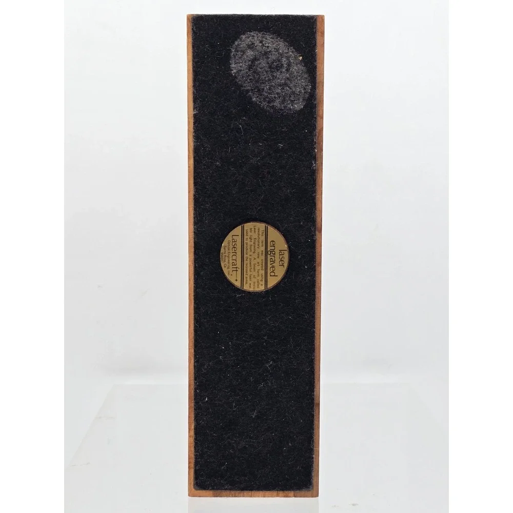 Vtg Y2K Lasercraft Walnut Napkin/Letter Holder Featuring Laser-Engraved Sailboat